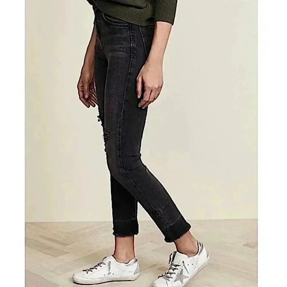 AGOLDE Jeans Ruby High Rise Straight Leg Crop Jeans 90s Distressed - Picture 1 of 14